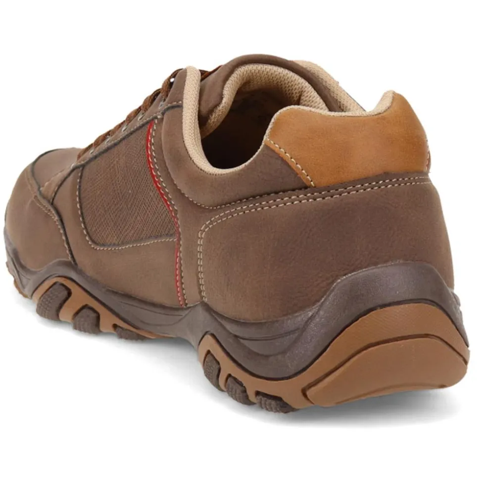 Wide Fit Lace Up Casual Trainers - Brown Multi
