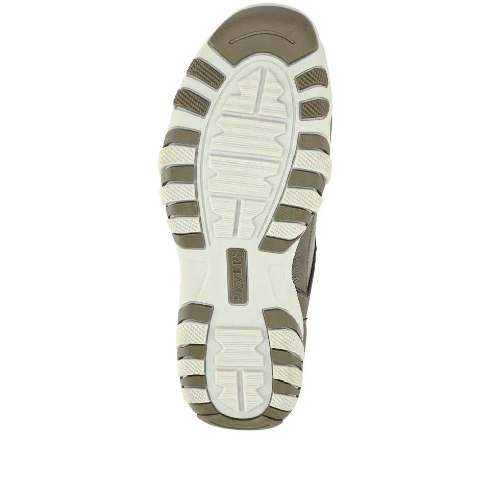 Wide Fit Lace Up Casual Trainers - Khaki