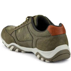 Wide Fit Lace Up Casual Trainers - Khaki