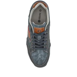 Wide Fit Lace Up Casual Trainers - Navy Multi