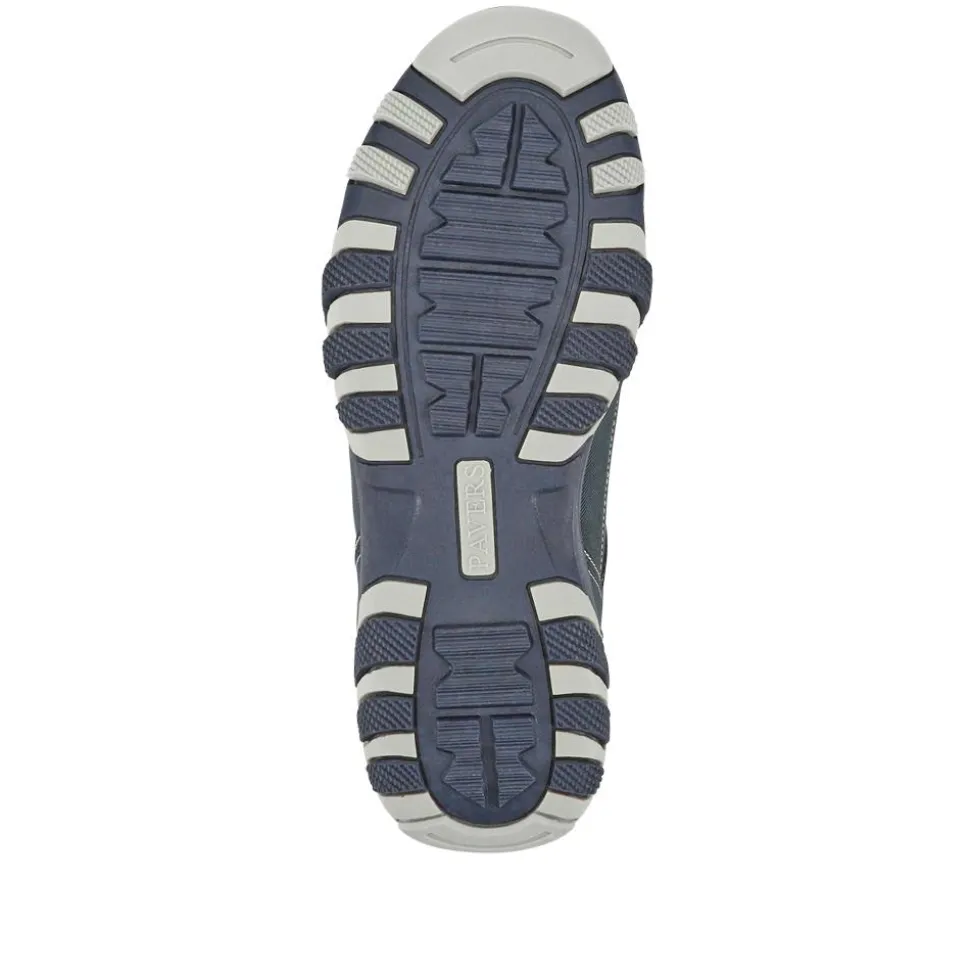 Wide Fit Lace Up Casual Trainers - Navy Multi