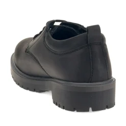 Wide Fit Lace Up Leather Shoes - Black
