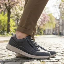 Wide Fit Lace Up Shoes With Grip Sole - Black