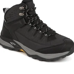 Wide Fit Lace Up Walking Boots - Black