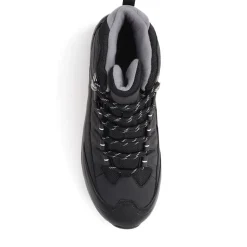 Wide Fit Lace Up Walking Boots - Black