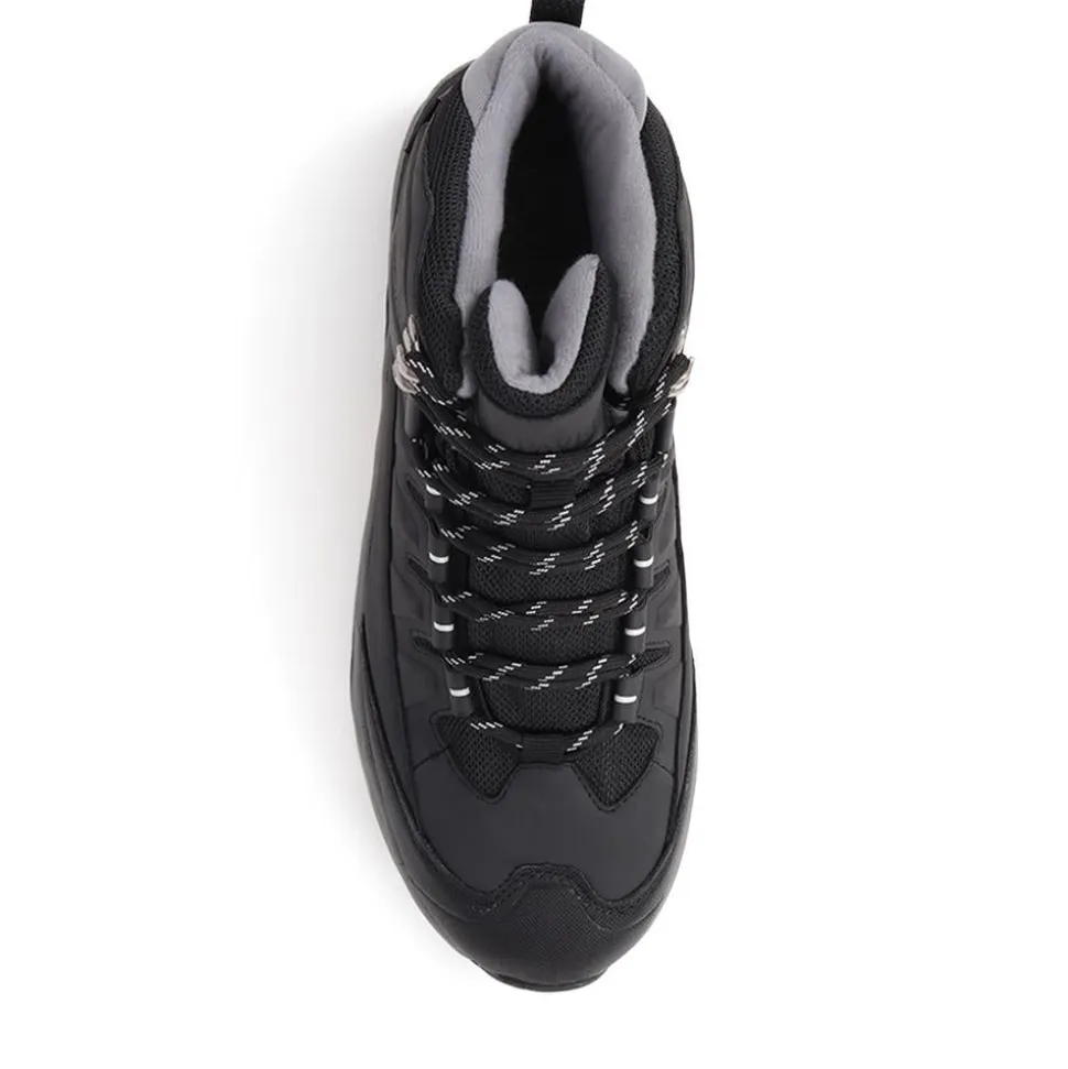 Wide Fit Lace Up Walking Boots - Black