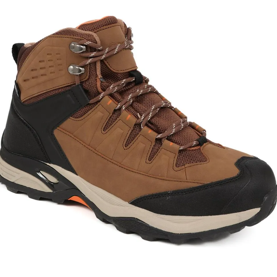 Wide Fit Lace Up Walking Boots - Brown
