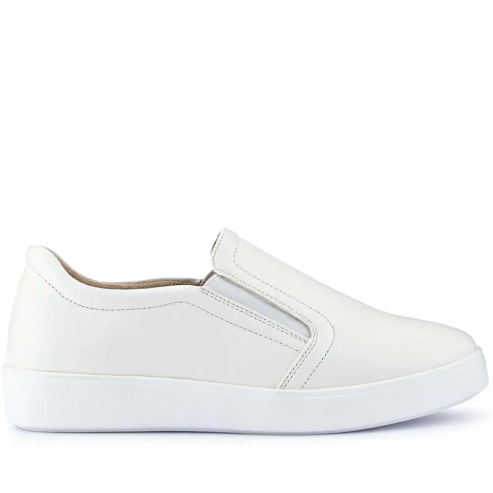 Wide Fit Ladies' Slip-On Shoes - White