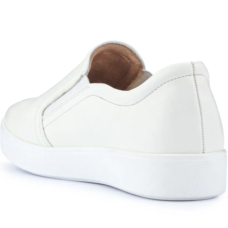 Wide Fit Ladies' Slip-On Shoes - White