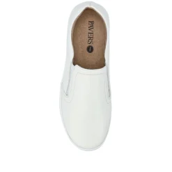Wide Fit Ladies' Slip-On Shoes - White