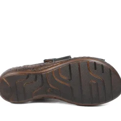Wide Fit Leather Adjustable Fasten Sandals - Black