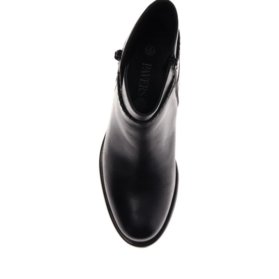 Wide-Fit Leather Ankle Boots - Black