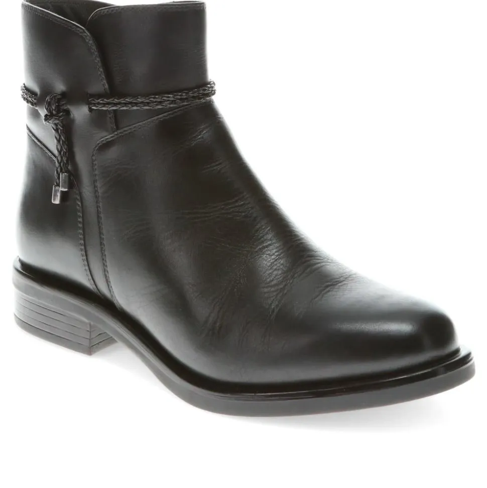 Wide-Fit Leather Ankle Boots - Black