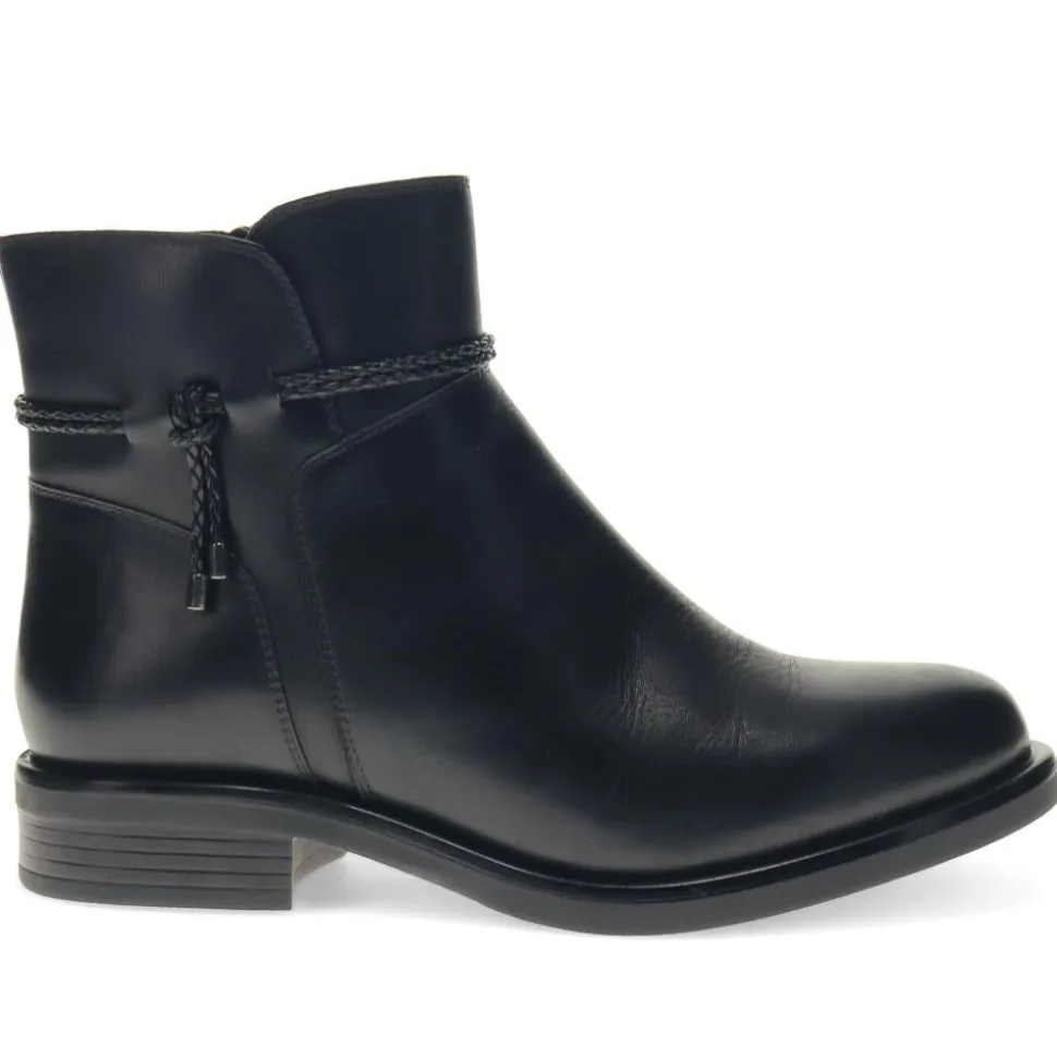 Wide-Fit Leather Ankle Boots - Black