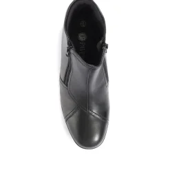 Wide-Fit Leather Ankle Boots - Black
