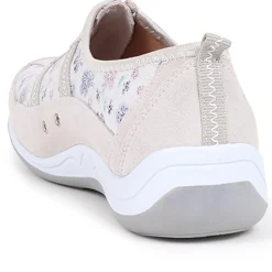 Wide Fit Leather Arch Support Trainers - Floral