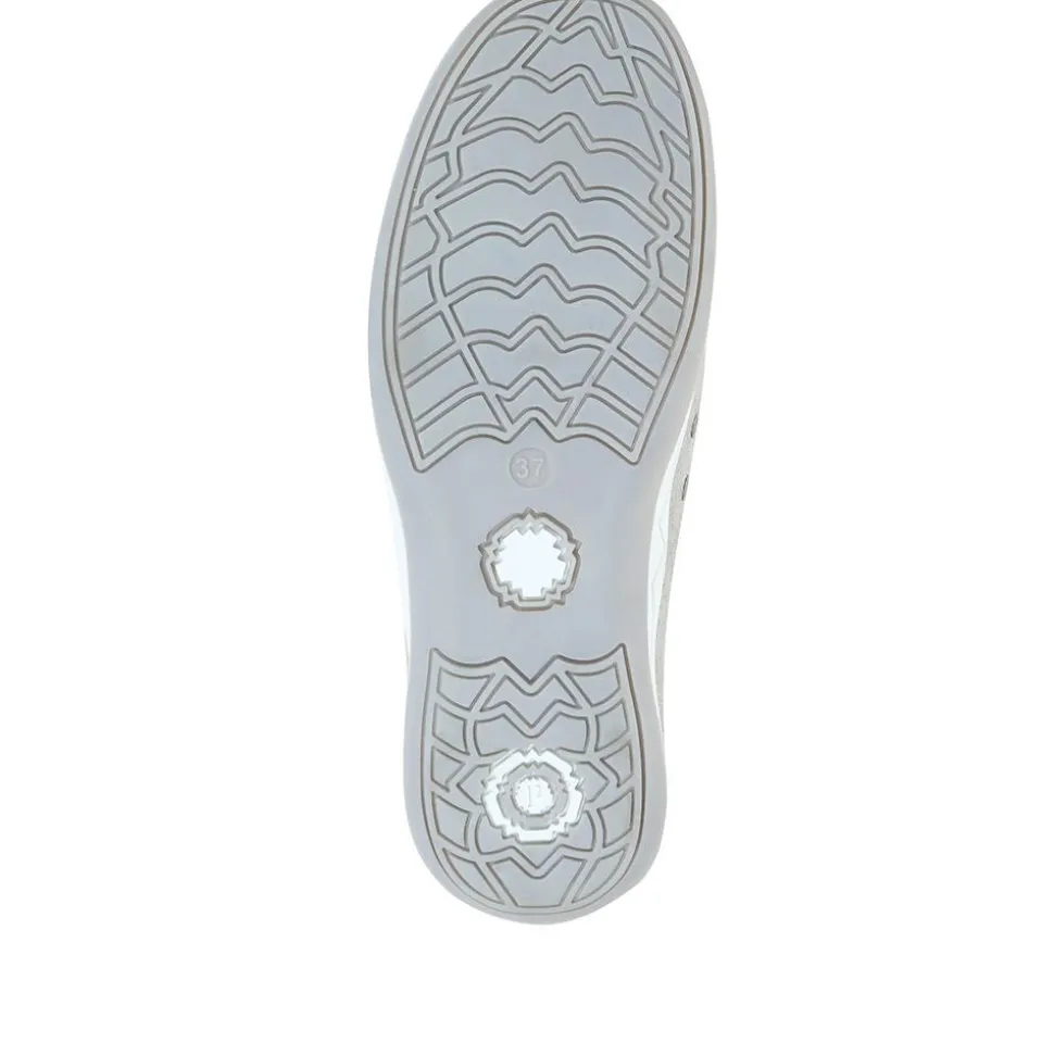 Wide Fit Leather Arch Support Trainers - Grey Floral