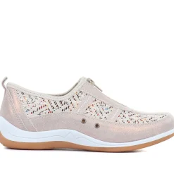 Wide Fit Leather Arch Support Trainers - Stone