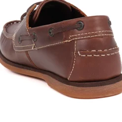 Wide Fit Leather Boat Shoes - Brown