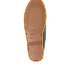 Wide Fit Leather Boat Shoes - Navy Tan