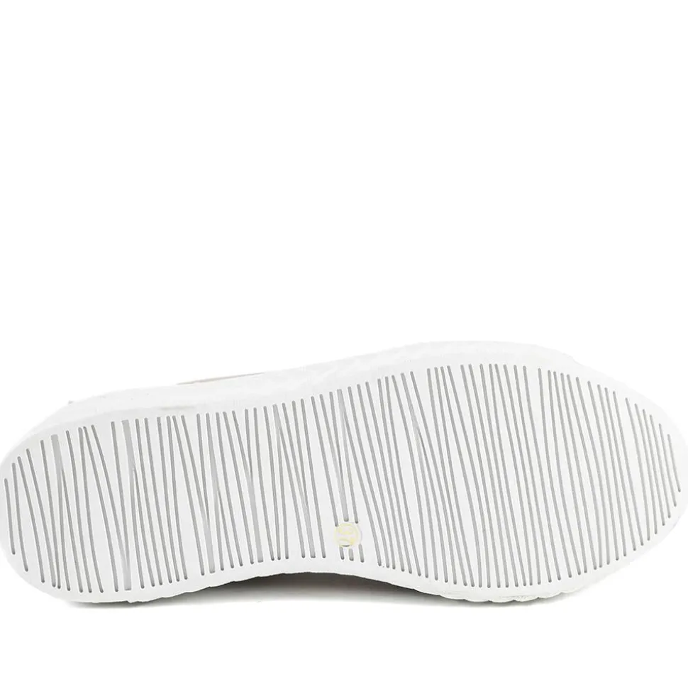 Wide Fit Leather Breathable Platform Trainers - Stone