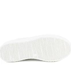 Wide Fit Leather Breathable Platform Trainers - White