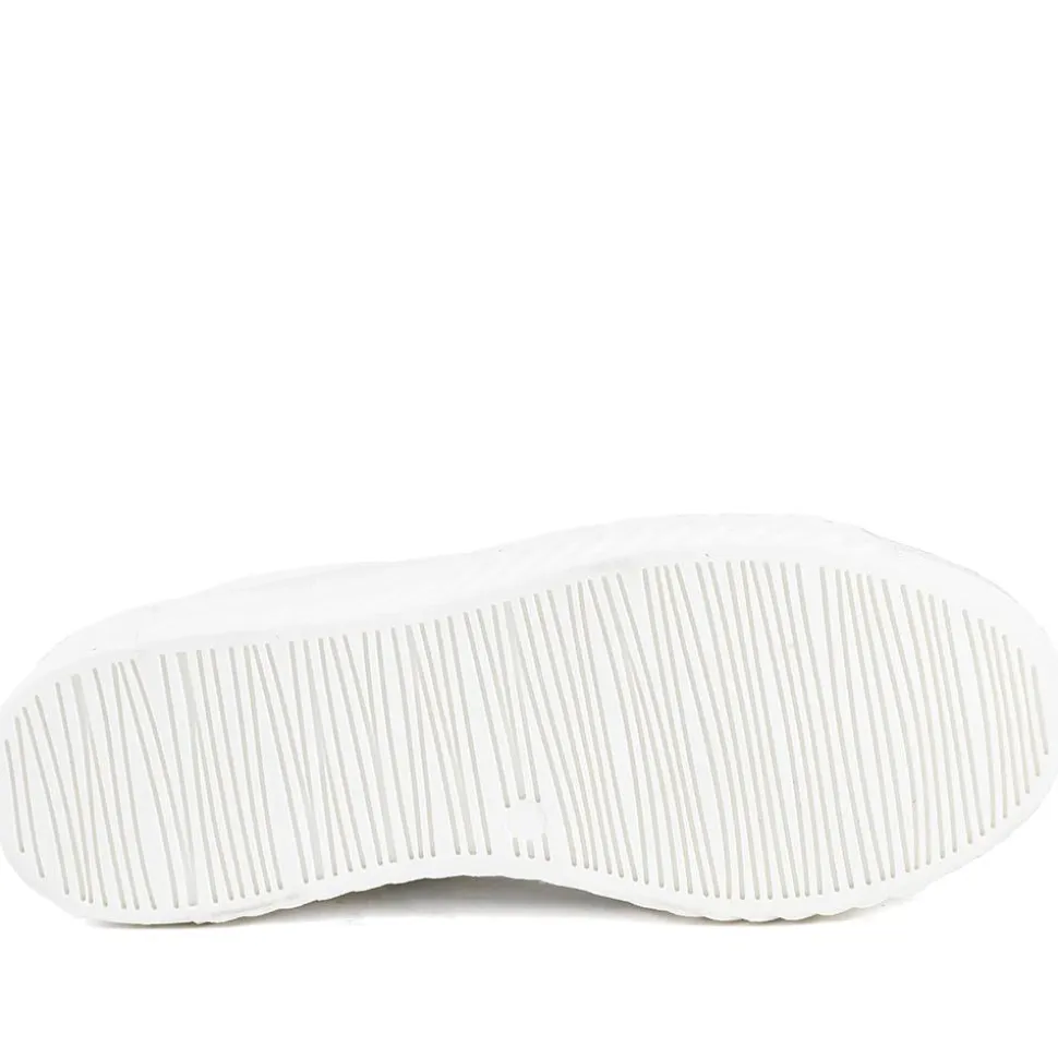 Wide Fit Leather Breathable Platform Trainers - White