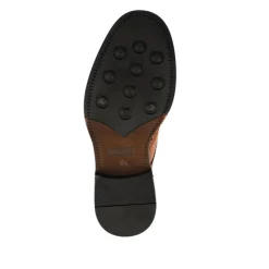 Wide Fit Leather Brogue Derby Shoes - Tan