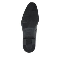 Wide Fit Leather Heeled Loafers - Black