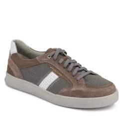Wide-Fit Leather Laced Trainers - Charcoal