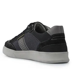 Wide-Fit Leather Laced Trainers - Navy