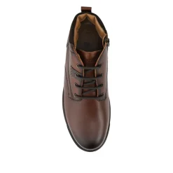 Wide Fit Leather Lace Up Boots - Brown