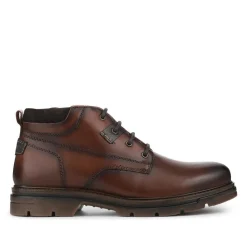 Wide Fit Leather Lace Up Boots - Brown