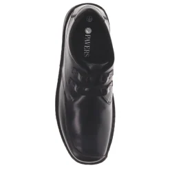 Wide Fit Leather Lace-Up Shoes - Black