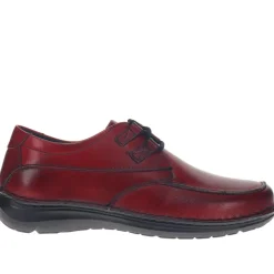 Wide Fit Leather Lace-Up Shoes - Bordeaux