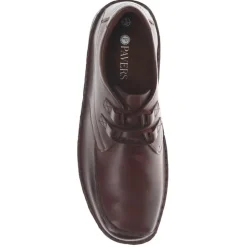 Wide Fit Leather Lace-Up Shoes - Dark Brown