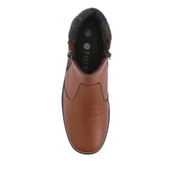 Wide-Fit Leather Lightweight Ankle Boots - Tan