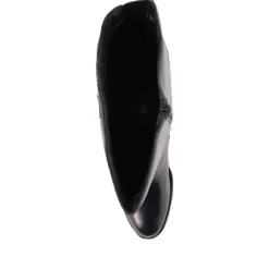 Wide-Fit Leather Long Boots - Black
