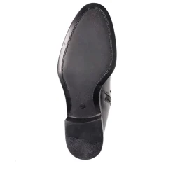 Wide-Fit Leather Long Boots - Black