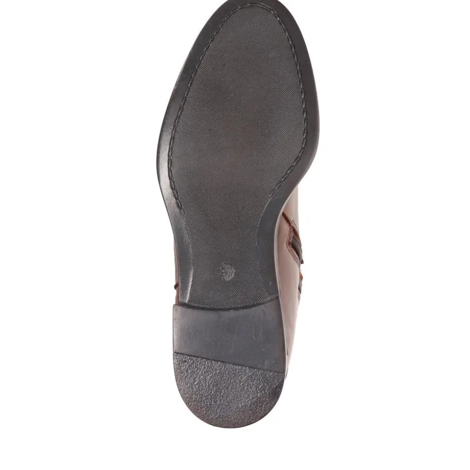Wide-Fit Leather Long Boots - Tan