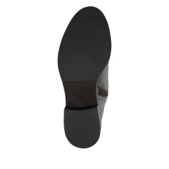 Wide Fit Leather Long Boots With Buckle Detail - Chocolate