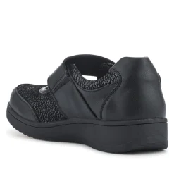 Wide Fit Leather Mary Janes - Black