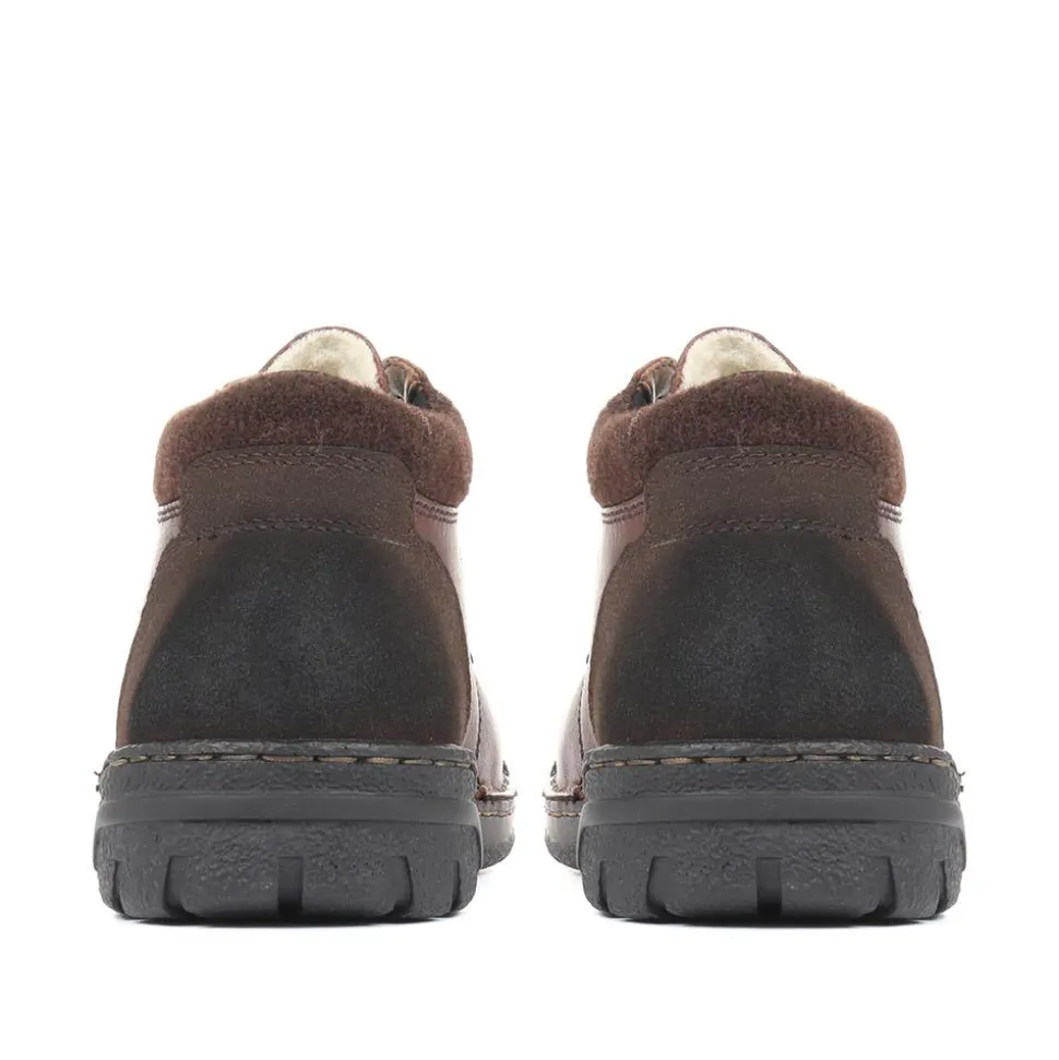 Wide Fit Leather Shoes - Dark Brown