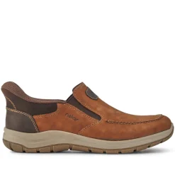 Wide-Fit Leather Slip-Ons - Brown