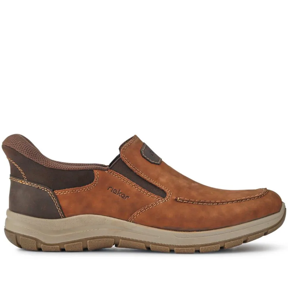 Wide-Fit Leather Slip-Ons - Brown