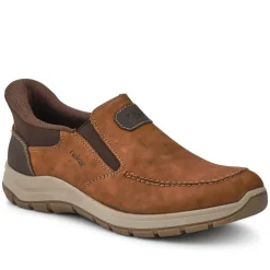 Wide-Fit Leather Slip-Ons - Brown