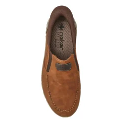 Wide-Fit Leather Slip-Ons - Brown