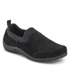 Wide-Fit Leather Slip-On Shoes - Black