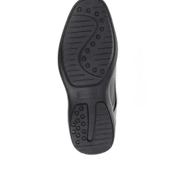 Wide Fit Leather Slip On Shoes - Black