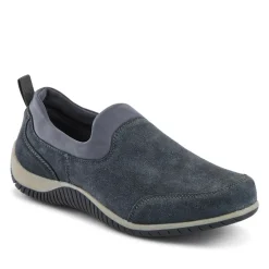 Wide-Fit Leather Slip-On Shoes - Grey
